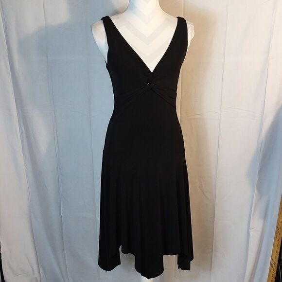 B.Darlin Black Asymmetrical Midi Dress - Picture 1 of 8